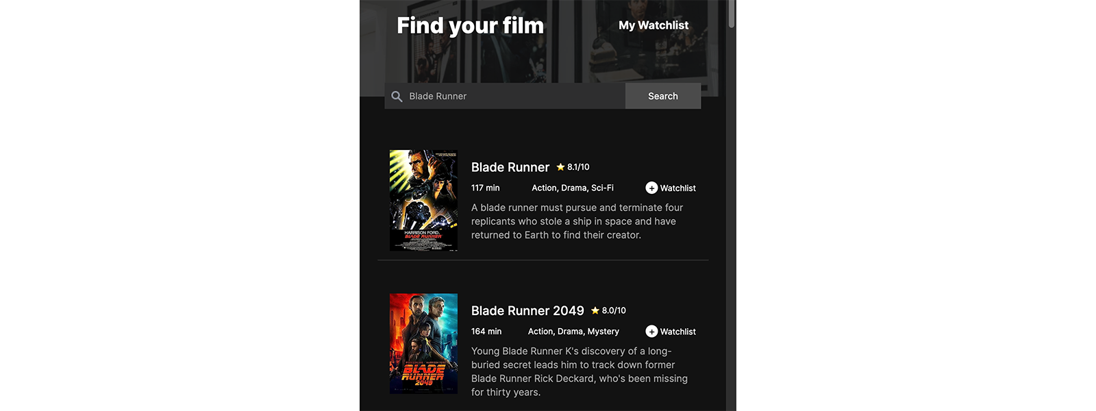 Movie Watchlist App
